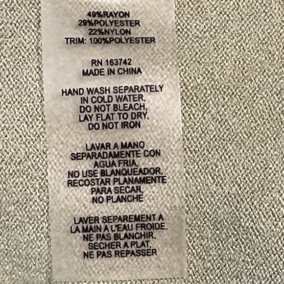 SIONI Milano Long Sleeve Lace Trim Lightweight Sweater, Sage - 3X - Picture 8 of 8